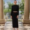 Elegant Rhinestone-Encrusted Bandage Top & Skirt Set