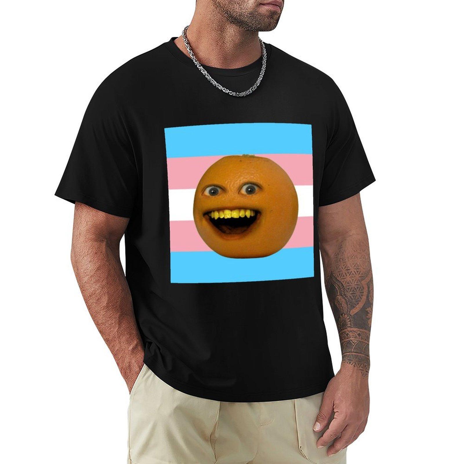 

annoying orange trans flag TShirt heavyweights blanks blue lock oversize tshirts man oversized t shirt men 4XL