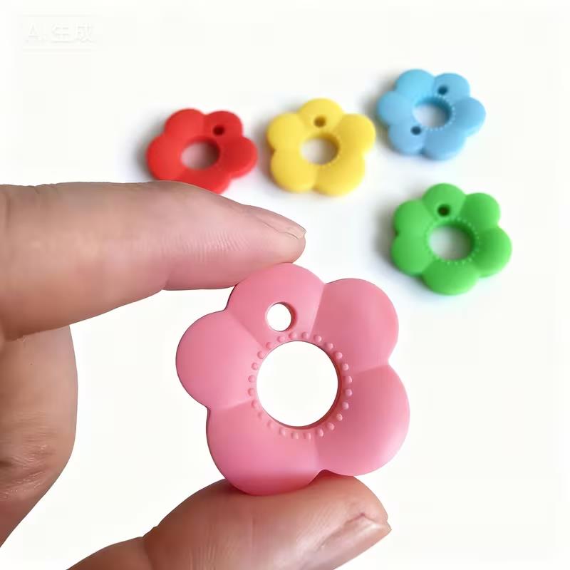 10Pcs Elastic Key ID Covers, Colorful Flower Shape, Gift for Sister & Friend, Valentine's Present