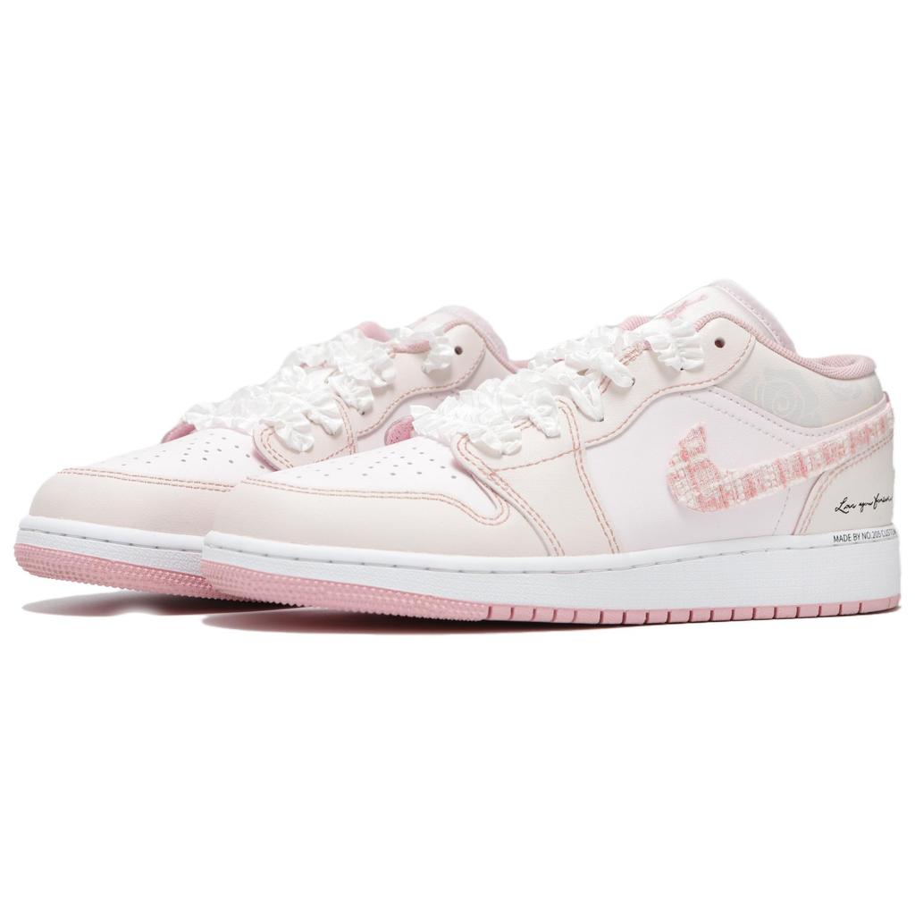 Jordan Air Jordan 1 Low top Vintage Basketball Shoes Women's White Pink 553560-614(Team24-)