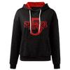 Damen Langarm Casual Print Kordelzug Hoodie Sweatshirts für Frauen Pullover mit Taschen