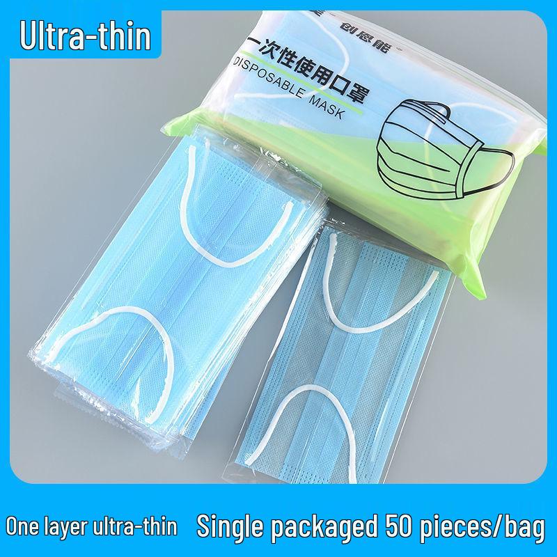 Ultra-dünne atmungsaktive Einwegmasken: Ein- oder dreilagig, Unisex, Einzeln verpackt, Erhältlich in Weiß oder Schwarz