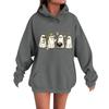 Women's Casual Fashion Comfortable Round Neck With Hood Long Sleeve Halloween Print Warm Sweatshirt
