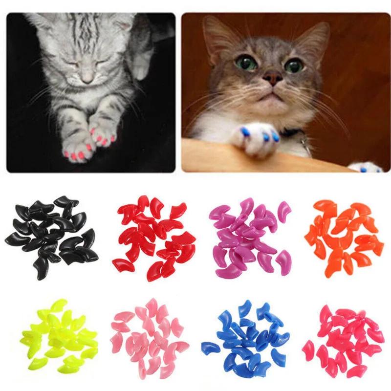 20pcs Silicone Soft Cat Nail Cap Cat Paw Claw Pet Nail Protector Cat Nail Cover Pet  Protector Kitten Cat Pet Products