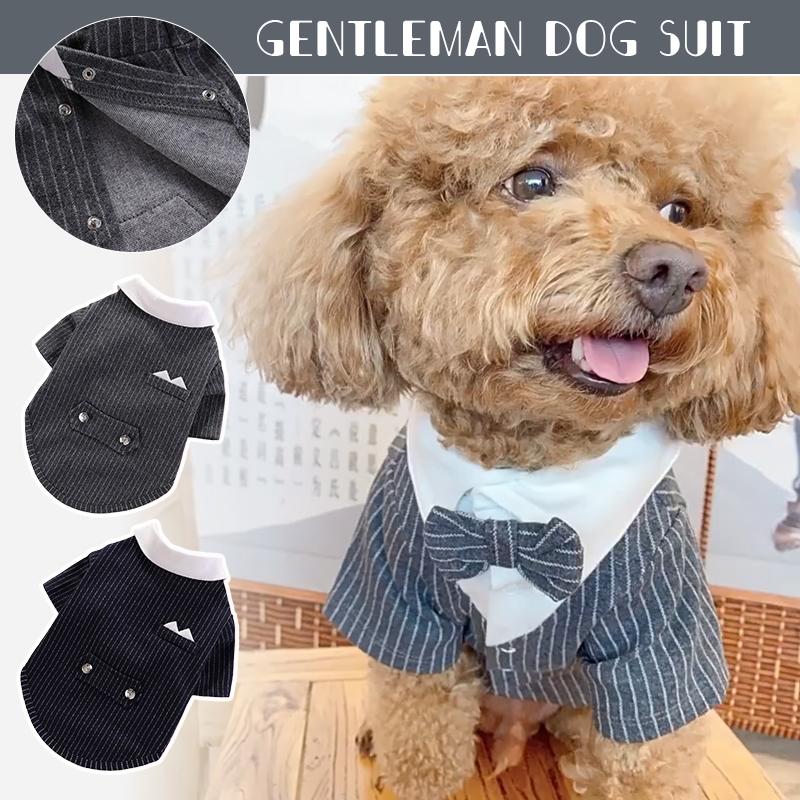 Gentleman Dog Clothes Wedding Suit Formal Shirt For Small Dogs Bowtie Tuxedo Pet Outfit Halloween Christmas Costume For Cats