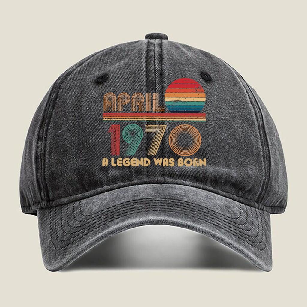April 1970 Legend Born Fashion Washed Baseball Cap Hat Outdoor Activities
