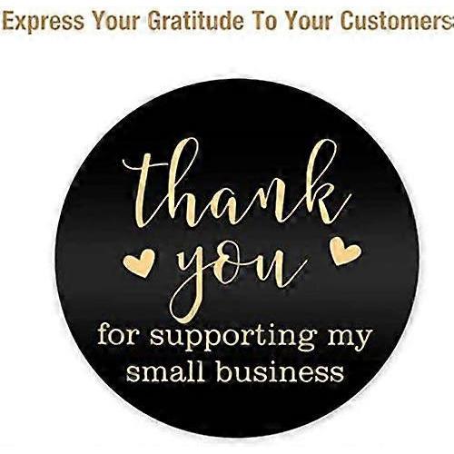Thank You Stickers Labels Seals Thank You for Supporting My Small Business Stickers Roll,Gold Foil Fonts Black Thank