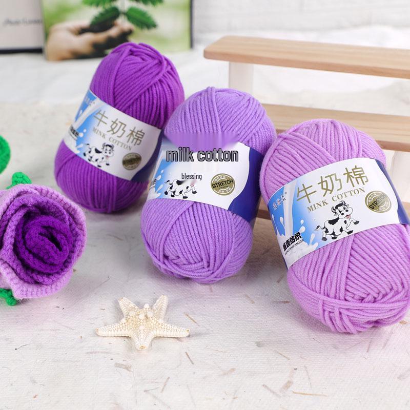 Filato di Cotone Lattiginoso a 5 Fili per Maglia & Uncinetto - Kit Fai da Te per Sciarpa, Coperta Lavorate a Mano di Spessore Medio