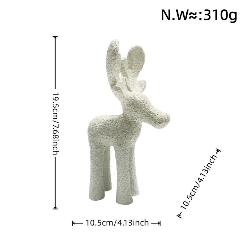 Resin Christmas Reindeer Figurine Standing Decor Holiday Tabletop Display Gift