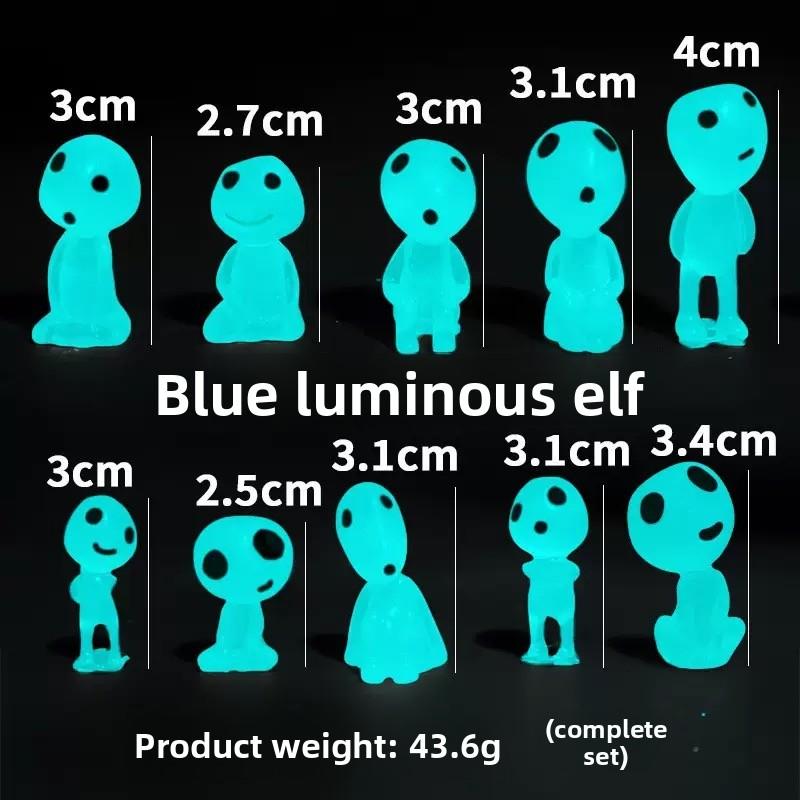 10Pcs Luminous Resin Ghost Figures, Miniature Alien Decor For Aquarium, Diy Terrarium Crafts, Halloween Outdoor Decorations