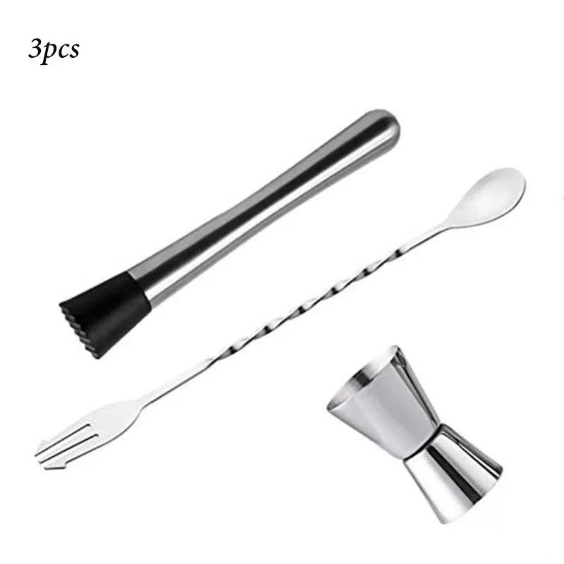 8 Inch Cocktail Muddler and Mixing Spoon, Stainless Steel Cocktail Muddler Home Bar Bartender Tool Barware Set