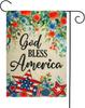 4th of July Patriotic Garden Ag Double-Sided 12x18 Inch Owers God Bless America All-Weather Yard Decoration for Memorial SSL