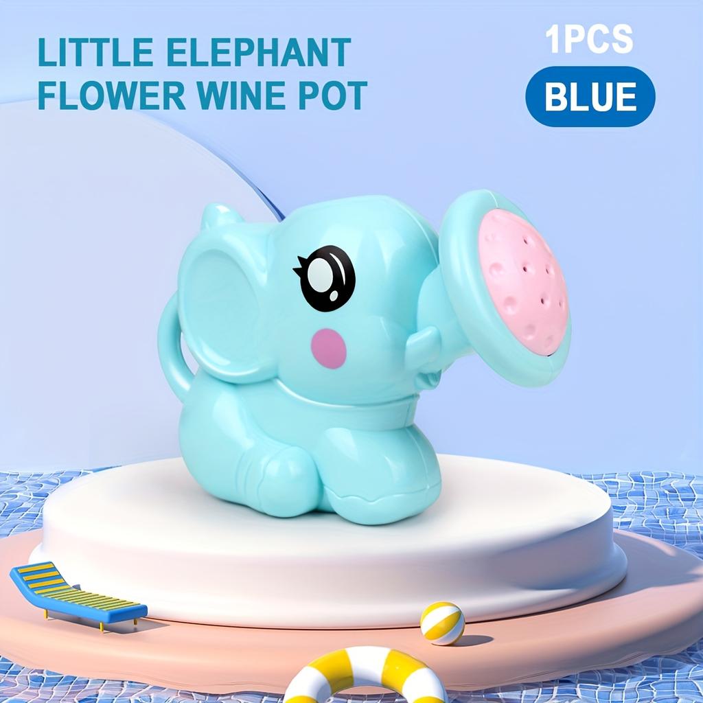 1pc Youngsters Bath Toys Cute Cartoon Elephant Shower Kettle, Pink And Blue Elephant Design, Fun Bath Time Water Play Accessories