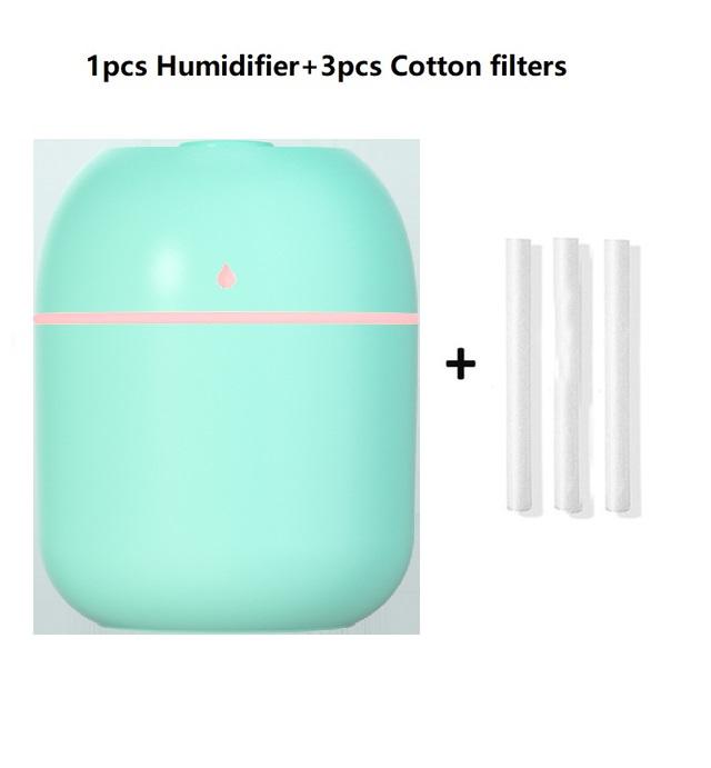 

220 мл увлажнитель воздуха мини-ультразвуковой USB-диффузор эфирного масла очиститель автомобиля ароматический анионный туман для домашнего автомобиля светодиодный ночник Green