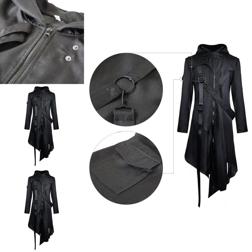 Elegant Gothic Swallow-tail Coat For Men Perfect Cosplay Costume Halloween Uniform