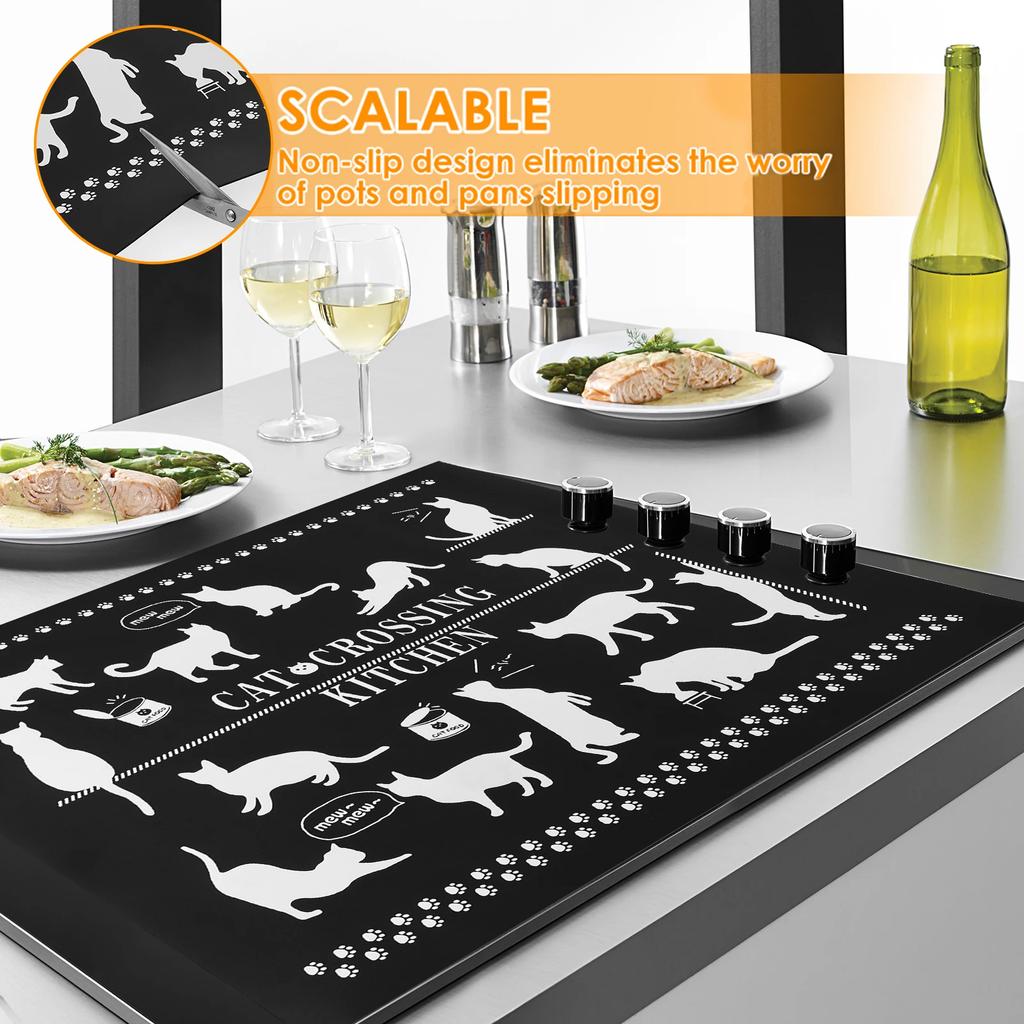 Tapis Protecteur de Plaque à Induction Silicone Protection Anti-Rayures pour Plaque à Induction Tapis Multiusage pour Cuisinière Électrique Protecteur de Plaque de Cuisson Anti-Rayures