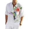 Summer Shirt Half Sleeve Single-breasted Chinese Style Stand Collar Men Top Daily Garment