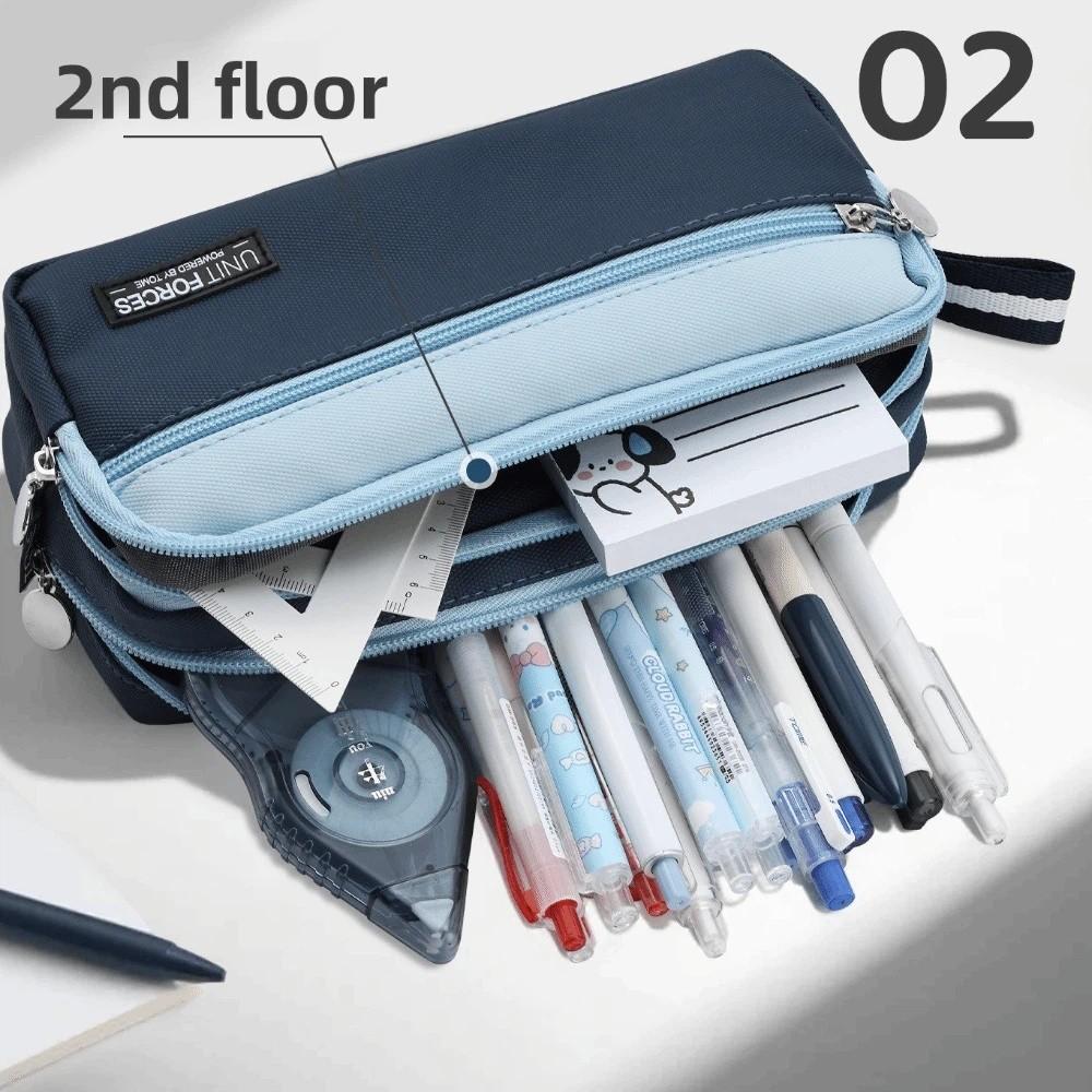 Oxford Cloth Pen Storage Case Multi-Functional Stationery Bag New Pencil Pouch  School Use