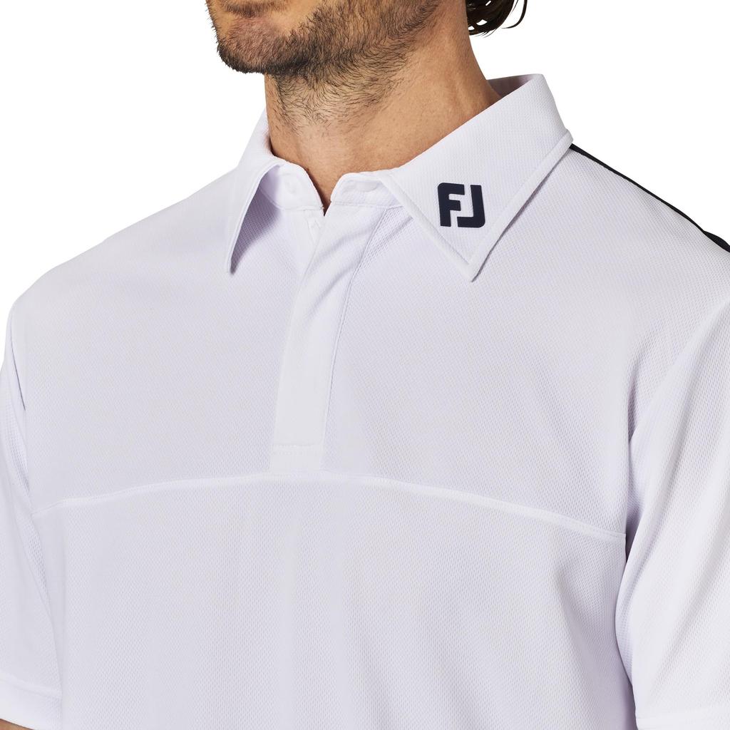 FootJoy Men's Short Sleeve Half-Zip Golf Shirt, White, Size XL, FJ-S25-S07 (34695-XL)