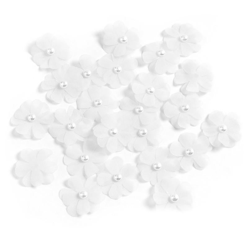  30Pcs Fabric Flower Artificial FlowerSewing Flower Applique for Clothing