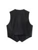 Cropped Vest Women Waistcoat Fashion Buttons Tops Vintage V Neck Sleeveless Coats Outerwear White Black Chic Jacket