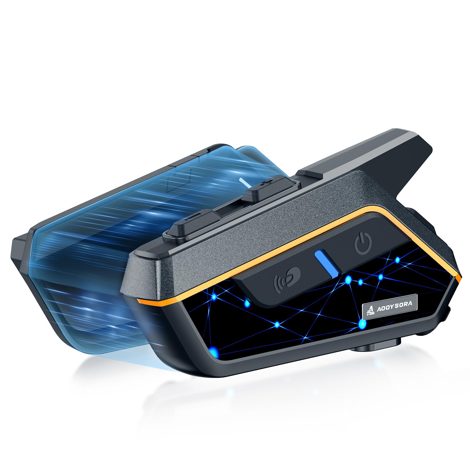 

Мотоциклетная гарнитура AOOYSORA GX12 PRO с магнитным держателем для разговора во время прослушивания, поддерживает одновременный вызов на 2000 м, Mesh Bluetooth Dual