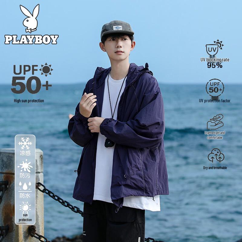 PLAYBOY Men s Hooded UV Protection Sun Jacket M