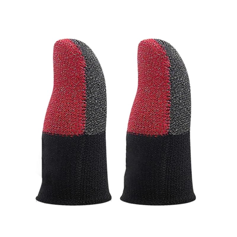 

2Pcs Finger Sleeves Anti Slip Finger Gloves Sweatproof Thumb Sleeve Breathable Finger Cover Gaming Accessory