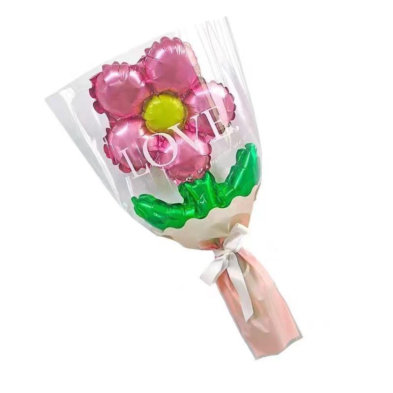 Colorful Flower Foil Balloons - Metallic Party Decor for Birthdays & Weddings,Handheld Photo Props&Atmosphere Creators