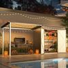 YODOLLA 14x4FT Metal Shed & Garden Storage Shed, Hardtop Pergola Gazebo