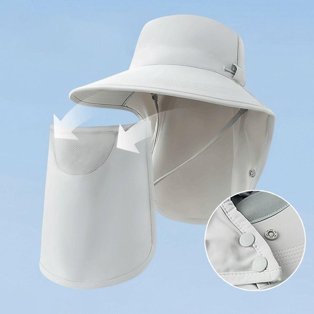 Outdoor Sunscreen Bucket Hat UV Protection Neck Flap Bucket Hat Breathable Fisherman Hat  Travel