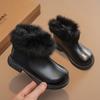 Mädchenstiefel Plüsch Vielseitig Weich Warm Herbst und Winter Koreanischer Stil Kindermode Lässige Kurze Stiefel PU Baumwolle Kinderstiefel