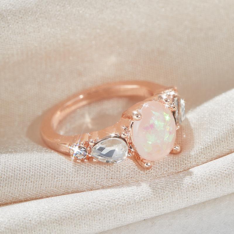 Luxury Fashion European and American Trendy Oval Obo Ring for Women Irregular Simple Engagement Party Zircon Mother's Day Gift