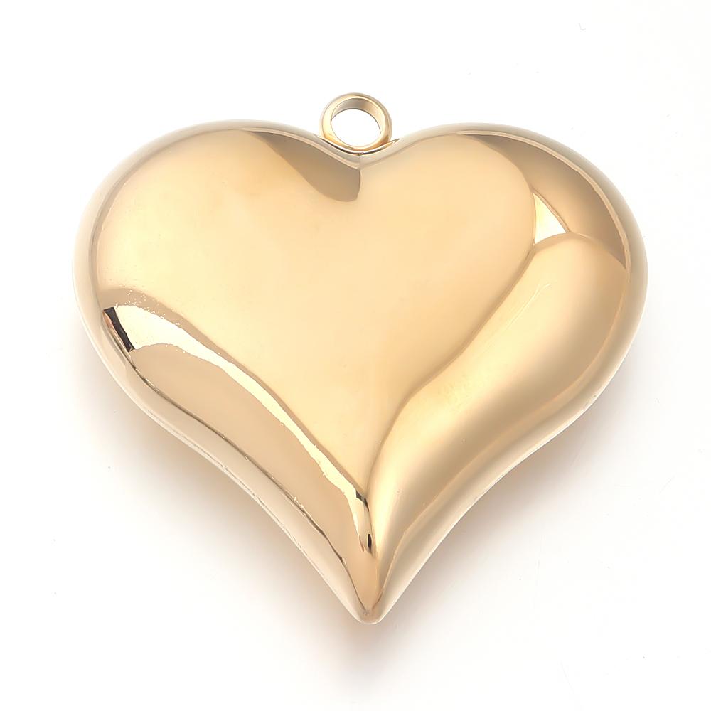 1Pc 15-45mm Stainless Steel Heart Charms for DIY Earrings Necklace Bracelet Pendant Jewelry Making Findings Accessories