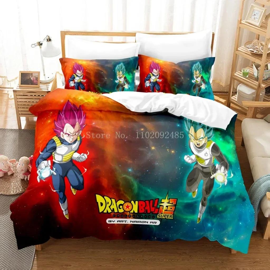 Popular Anime Dragon Ball Super Saiyan Son Goku Duvet Cover Bedding Set Double Twin For Kids Boys Bedclothes Quilt Cover Gi