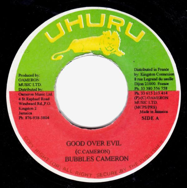 7inch Record CALVIN BUBBLES CAMERON Good Over Evil Eleitha With Love NONE Uhuru Jamaica Reggae Ska Dub Used