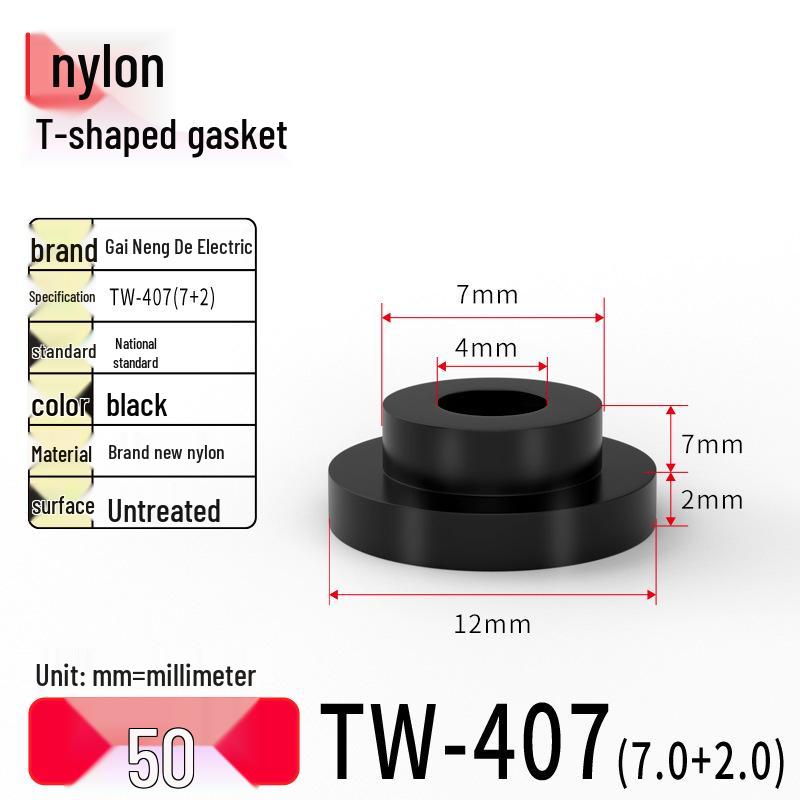 T-Shaped Nylon Gasket Ring Screw Shaft Sleeve with Concave-Convex Insulation Pad M2