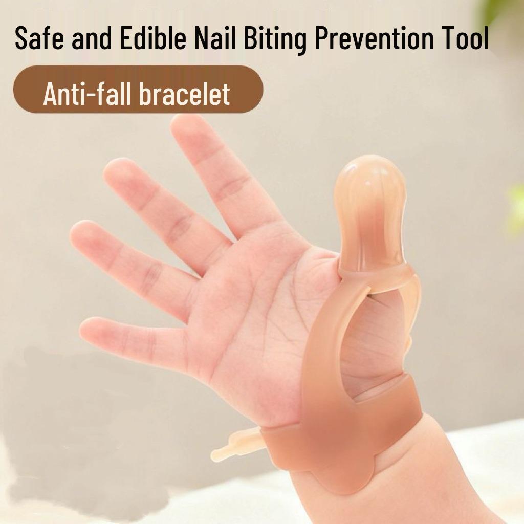 Silicone Baby Teether Pacifier Ring: Anti-Sucking Finger Cot Bracelet for Teething Relief