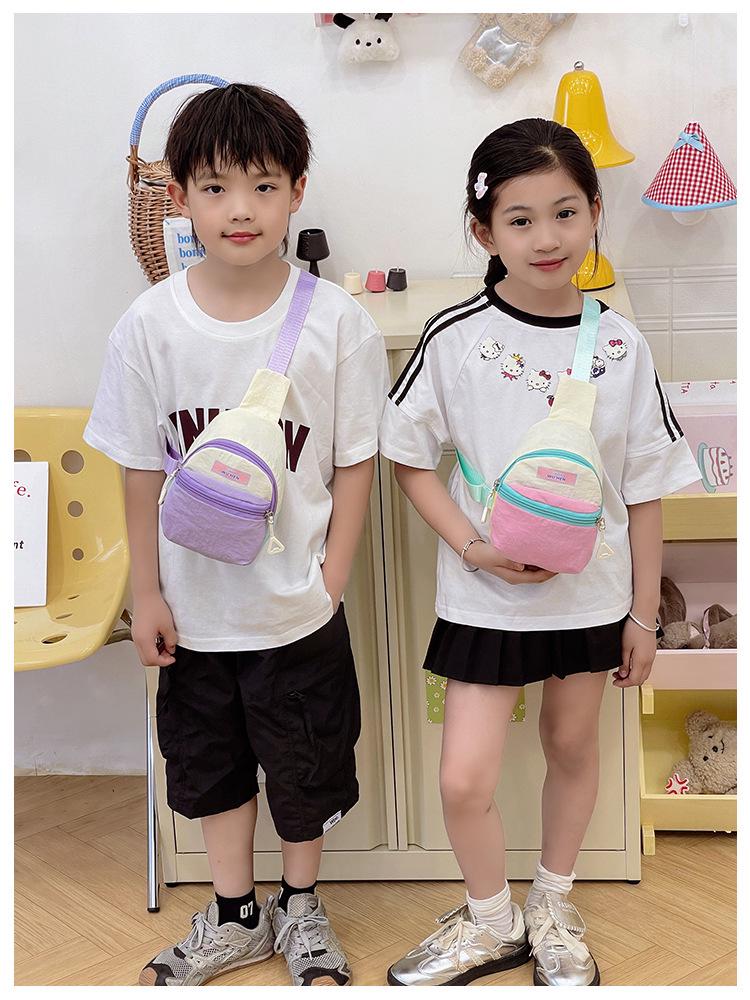 Dopamine Travel Kids' Color Block Mini Crossbody Bag: Versatile Japanese-Korean Style Student Schoolbag