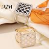 Women Scarf Ring Grid Square Ring, Rhinestone Silk Clip, Decorative Adjustable Holder Slide Elegant Wrap for Neckerchiefs Shirts Shawls Non-slip Clasp