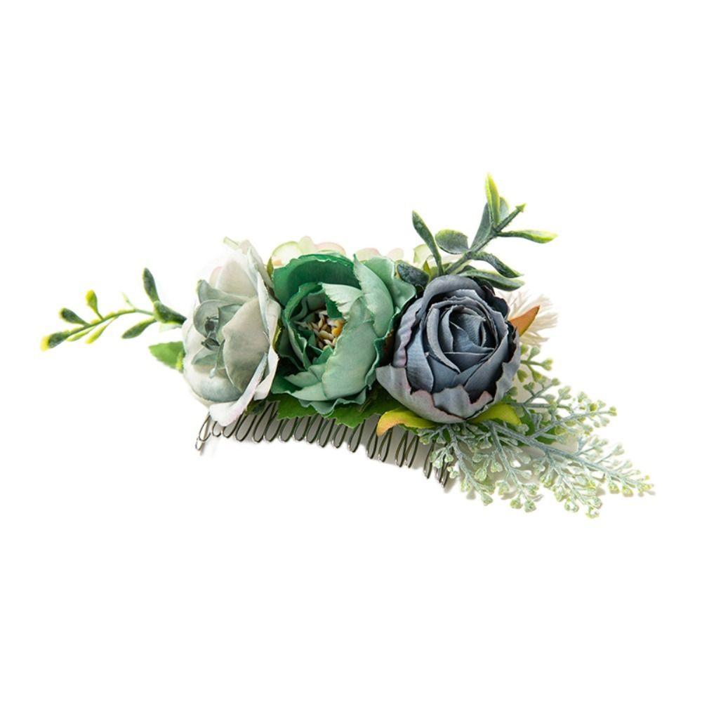 Bridal Crystal Hair Ornaments Flower Leaf  Hair Comb Flower Hair Comb Bridal Hair Accessories