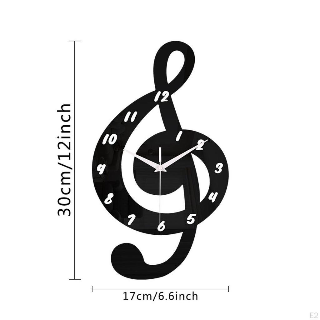 Wall Clock Hanging Black Gifts Arabic Numerals Decoration Acrylic Ornament for Bedroom