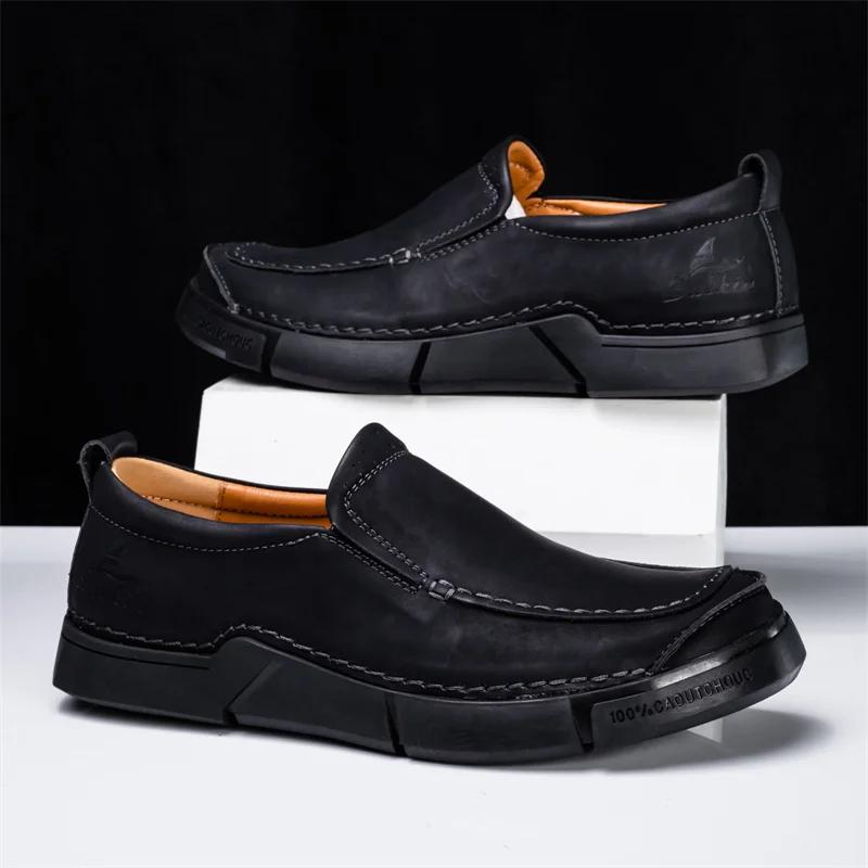 Fashion Men Casual Shoes PU Leather Fashion Men's Sneakers Handmade Outdoor Shoes Man Shoes Fashion Lightweight Men's Loafers Moccasins