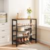 Shoe Rack, 5-Tier Shoe Storage Unit Flat & Slant Adjustable Shoe Organizer Shelf for 16 Pairs, Durable and Stable, for Entryway
