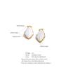 Yhpup Stainless Steel Imitation Pearl Shell Shape Stud Earrings Fashion Statement Earrings Jewelry PVD Gold Plated
