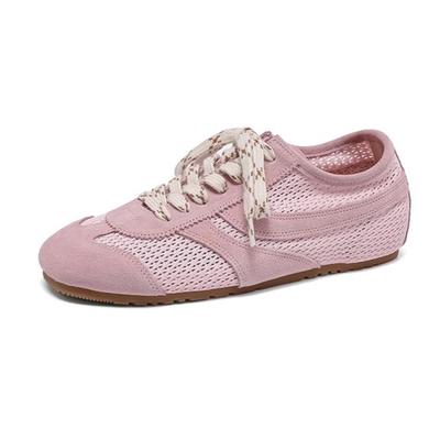 Modne Damskie Buty Treningowe z Siateczki AIYUQI Niemieckie 2025 Nowe Letnie Trampki Damskie Retro Skóra Naturalna Codzienne Sznurowane Trampki Damskie