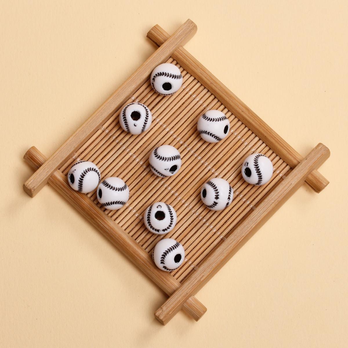 

10 шт., спортивные шарики для изготовления ювелирных изделий, 11 мм, бейсбол, волейбол, баскетбол, футбол, софтбол, ювелирные изделия из бисера, браслет «сделай сам» Style 7