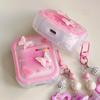 ins pink butterfly four corners anti-drop AirPods 1 apple bluetooth headset case 1st generation pro1 protective case