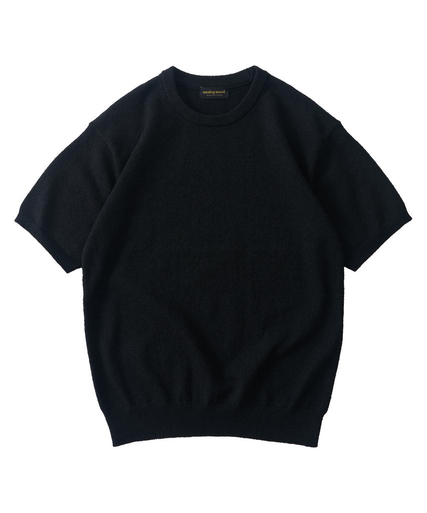 ANALOG MOOD Airy Cooling Round Short Sleeve Knit (Black)