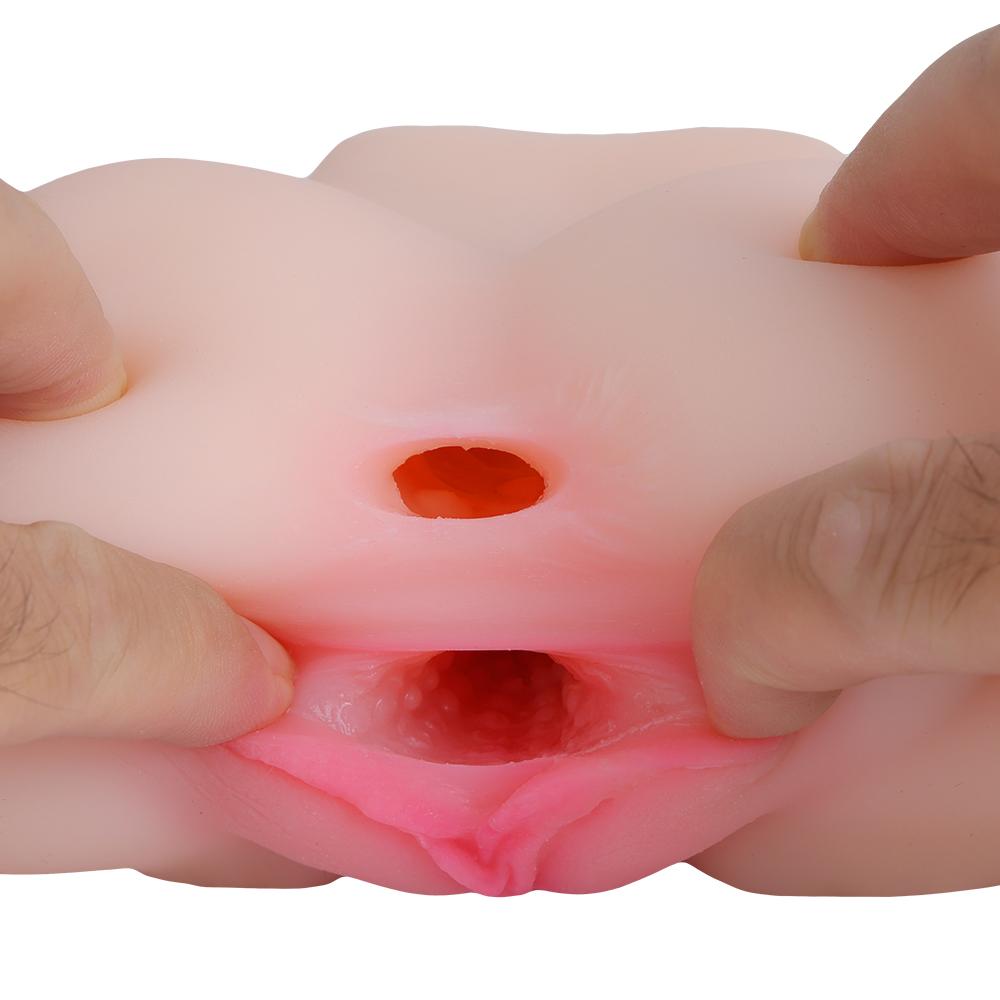 Soft Realistic Ass Buttocks Vagina Anus Dual Channels Male Masturbation Cup Pussy Sex Toys